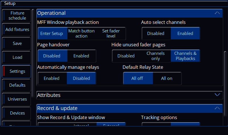 Relay Settings